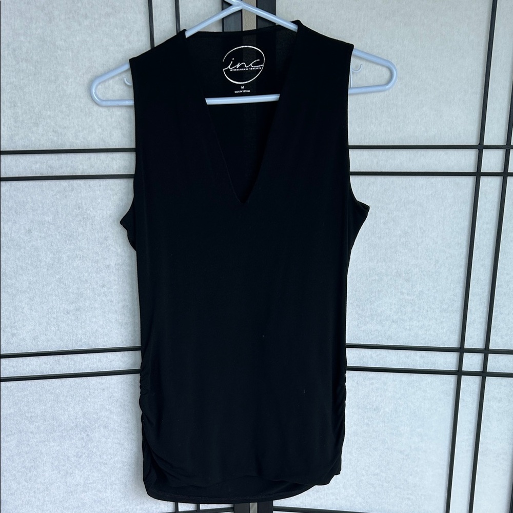 INC International Concepts Women's Black V-Neck Tank Top